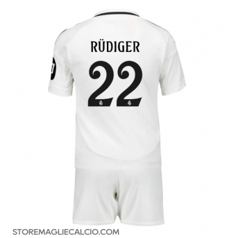 Real Madrid Antonio Rudiger #22 Maglia Gara Casa Repliche 2024-25 Bambino